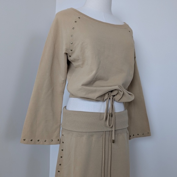 Liz Claiborne 2 Piece Skirt Set Jersey Stretchy Drawstring Scoop Neckline - Picture 6 of 12